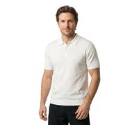 HUGO Herren San Peter-CV Strick-Poloshirt mit verdeckter Knopfleiste Natur S