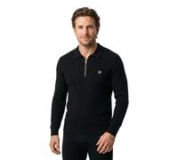 HUGO Strukturierter Polo-Pullover aus Woll-Mix - Style Sastaron, 50570380 Schwarz L
