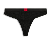 String HUGO UNDERWEAR "SAVANA", Damen, Gr. S, schwarz 001, Unterhosen String, aus Spitze mit Leopardenmuster und Logo am Bund (33893434-S) schwarz 001