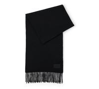 HUGO Schal aus Woll-Mix mit Fransen und Logo-Label - Style Orissa_35*180, 50572445 Schwarz ONESI