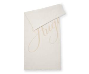 HUGO Schal aus Woll-Mix mit Jacquard-Logo - Style Byanca_40*180, 50524789 Natur ONESI