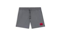 HUGO Schnell trocknende Badeshorts mit Logo-Label - Style DOMINICA, 50493450 Grau S