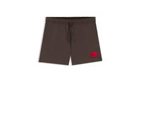HUGO Schnell trocknende Badeshorts mit rotem Logo-Label - Style DOMINICA, 50493450 Dunkelbraun L