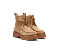 HUGO Schnür-Boots aus Veloursleder mit abnehmbarer Logo-Applikation - Style Kris_DrbBootie_SD, 50552733 Hellbraun 40