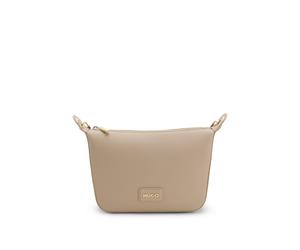 HUGO Schultertasche aus genarbtem Kunstleder mit goldfarbenen Metall-Details - Style Orin_Crossbody, 50557861 Hellbeige ONESI