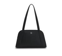 HUGO Schultertasche aus genarbtem Kunstleder mit Stack-Logo-Detail aus Metall - Style Chris 2.0_ShBag Long, 50552482 Schwarz ONESI