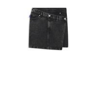 Jeansrock HUGO BLUE "Galaxy", Damen, Gr. XL (42), schwarz 008, Denim/Jeans, Obermaterial: 100% Baumwolle, unifarben, regular fit mini, Röcke Jeansrock, mit asymmetrischem Bund, Mini-Länge (44626106-XL
