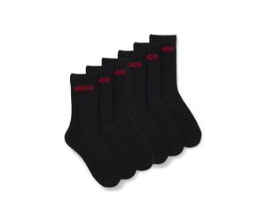 HUGO Sechserpack kurze Socken mit Logo-Detail - Style 6P QS RIB LOGO CC, 50510187 Schwarz 39-42