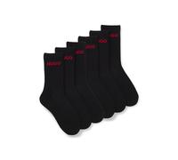HUGO Sechserpack Socken - Style 6P QS RIB LOGO CC, 50510187 Schwarz 43-46