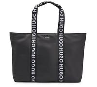 HUGO Tote Bag aus Twill mit Logo-Riemen - Style Bel Tote, 50541776 Schwarz ONESI
