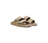 HUGO Slides aus Veloursleder-Imitat mit Logo-Detail - Style Evander_sand_mfpu, 50563303 Hellbeige 44