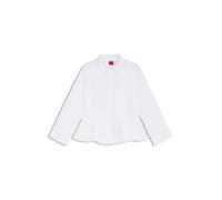 HUGO Slim-Fit Bluse aus Baumwolle mit Schößchensaum - Style Embrella, 50562961 Weiß 44