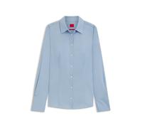 HUGO Slim-Fit Bluse aus bügelleichter Popeline - Style The Fitted Shirt, 50416895 Hellblau 36