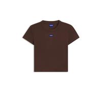 HUGO Slim-Fit T-Shirt aus Stretch-Baumwolle mit Logo-Aufnäher - Style Baby Tee_B, 50510749 Braun M