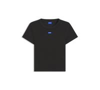 HUGO Slim-Fit Cropped T-Shirt aus Stretch-Baumwolle - Style Baby Tee_B, 50510749 Schwarz L