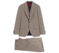 HUGO Slim-Fit Dreiteiler Anzug aus Woll-Mix mit Popeline-Struktur - Style Henry/Getlin242V2X, 50553799 Hellbraun 50
