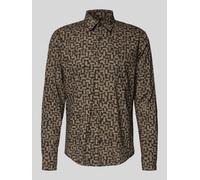 HUGO Slim Fit Freizeithemd aus reiner Baumwolle Modell 'ERMO' in Taupe, Größe XL