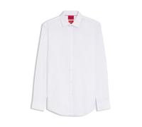 Businesshemd HUGO "Kenno", Herren, Gr. 43, N-Gr, open weiß199, Web, Obermaterial: 75% Baumwolle, 22% Polyamid, 3% Elasthan, unifarben, slim fit normal, Rundhals, 2-Knopf-Manschette mit Schlitz, Hemden