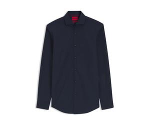 HUGO Slim-Fit Hemd aus Baumwolle mit Cutaway-Kragen - Style C-Jason, 50293691 Dunkelblau 46