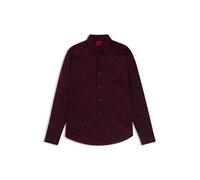HUGO Slim-Fit Hemd aus bedruckter Baumwoll-Popeline - Style Ermo, 50545349 Rot gemustert S