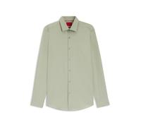 HUGO Slim-Fit Hemd aus bügelleichter Baumwoll-Popeline - Style Kenno, 50289499 Hellgrün 40