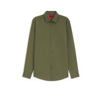 HUGO Slim-Fit Hemd aus bügelleichter Baumwoll-Popeline - Style Kenno, 50289499 Olive 44