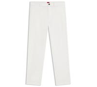 HUGO Slim-Fit Hose aus elastischer Baumwoll-Gabardine - Style David251D, 50530886 Weiß 34/32