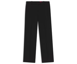 HUGO Slim-Fit Hose aus Krepp-Gewebe mit D-Ring-Detail - Style Hilando-3, 50561514 Schwarz 44