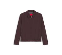 HUGO Slim-Fit Jacke aus Woll-Mix mit Popeline-Struktur - Style Hellys261X, 50554288 Braunverlauf 50