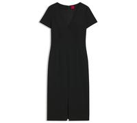 HUGO Slim-Fit Midikleid aus Stretch-Gewebe mit V-Ausschnitt - Style Kalamara-3, 50533641 Schwarz 32