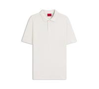HUGO Slim Fit Poloshirt aus Lyocell-Leinen-Mix Modell 'DULINEN' in Offwhite, Größe XXL