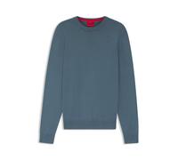 HUGO Slim-Fit Pullover aus Baumwolle mit Logo-Detail - Style San Cassius-C2, 50553588 Blau M