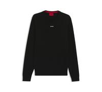 HUGO Slim-Fit Pullover aus Baumwolle mit Logo-Detail - Style San Cassius-C2, 50553588 Schwarz S