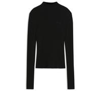 HUGO Slim-Fit Pullover mit Stehkragenausschnitt und Rippstruktur - Style Sarmia_B, 50571673 Schwarz XS