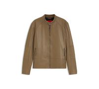HUGO Slim-Fit Racer-Jacke aus Glattleder - Style Likos, 50564039 Beige M