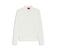 HUGO Herren San Pippo-CV Slim-Fit Strick-Poloshirt mit Logo auf der Rückseite Natur XL