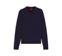 HUGO Slim-Fit Strick-Poloshirt mit Logo auf der Rückseite - Style San Pippo-CV, 50532050 Dunkelblau L
