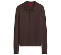 HUGO Slim-Fit Strick-Poloshirt mit Logo auf der Rückseite - Style San Pippo-CV, 50532050 Dunkelbraun M