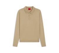 HUGO Slim-Fit Strick-Poloshirt - Style San Pippo-CV, 50532050 Beige M