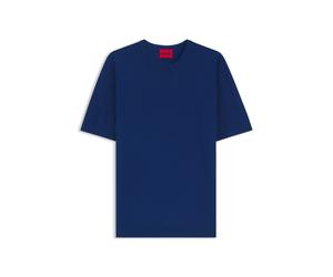 HUGO Slim-Fit Strickpullover mit kurzen Ärmeln - Style San Carl-CV, 50536693 Blau M