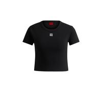 HUGO Slim-Fit T-Shirt aus Baumwoll-Mix mit Logo-Stickerei - Style Delanor, 50512000 Schwarz XXL