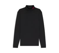 HUGO Slim-Fit T-Shirt aus Baumwolle mit Stehkragen und Logo am Kragen - Style Derollo224_IN, 50568715 Schwarz L