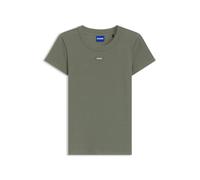 HUGO Slim-Fit T-Shirt aus gerippter Stretch-Baumwolle mit Logo - Style Easy Tee_B, 50523924 Grün XL