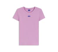 HUGO Slim-Fit T-Shirt aus Stretch-Baumwolle mit blauem Logo-Aufnäher - Style Easy Tee_B, 50523924 Pink XS