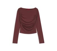 HUGO Slim-Fit Top aus Cupro mit modernem U-Boot-Ausschnitt - Style Daeni, 50564386 Braun L