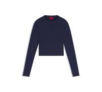 HUGO Slim-Fit Top aus Jersey mit gesticktem Stack-Logo - Style Dafilomena_3, 50518378 Dunkelblau XS