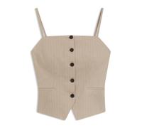 HUGO Slim-Fit Top im Anzugwesten-Stil mit glitzernden Nadelstreifen - Style Copale, 50560007 Beige 40