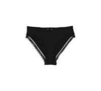 HUGO Slip aus elastischer Mikrofaser mit mittlerer Bundhöhe und Spitzenbesatz - Style BRIEF UNIQUE, 50545733 Schwarz M