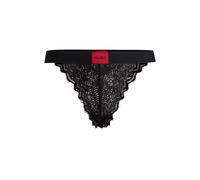 Slip HUGO UNDERWEAR "BRIEF RL LACE", Damen, Gr. L, schwarz (schwarz 001), Jersey, Spitze, Obermaterial: 84% Polyamid, 16% Elasthan, unifarben, körpernah, Unterhosen, mit Logoschriftzug auf dem Bund (1
