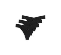 HUGO Slip aus Stretch-Baumwolle mit elegantem Spitzenbesatz - Style TRIPLET LACE STRING, 50557221 Schwarz M